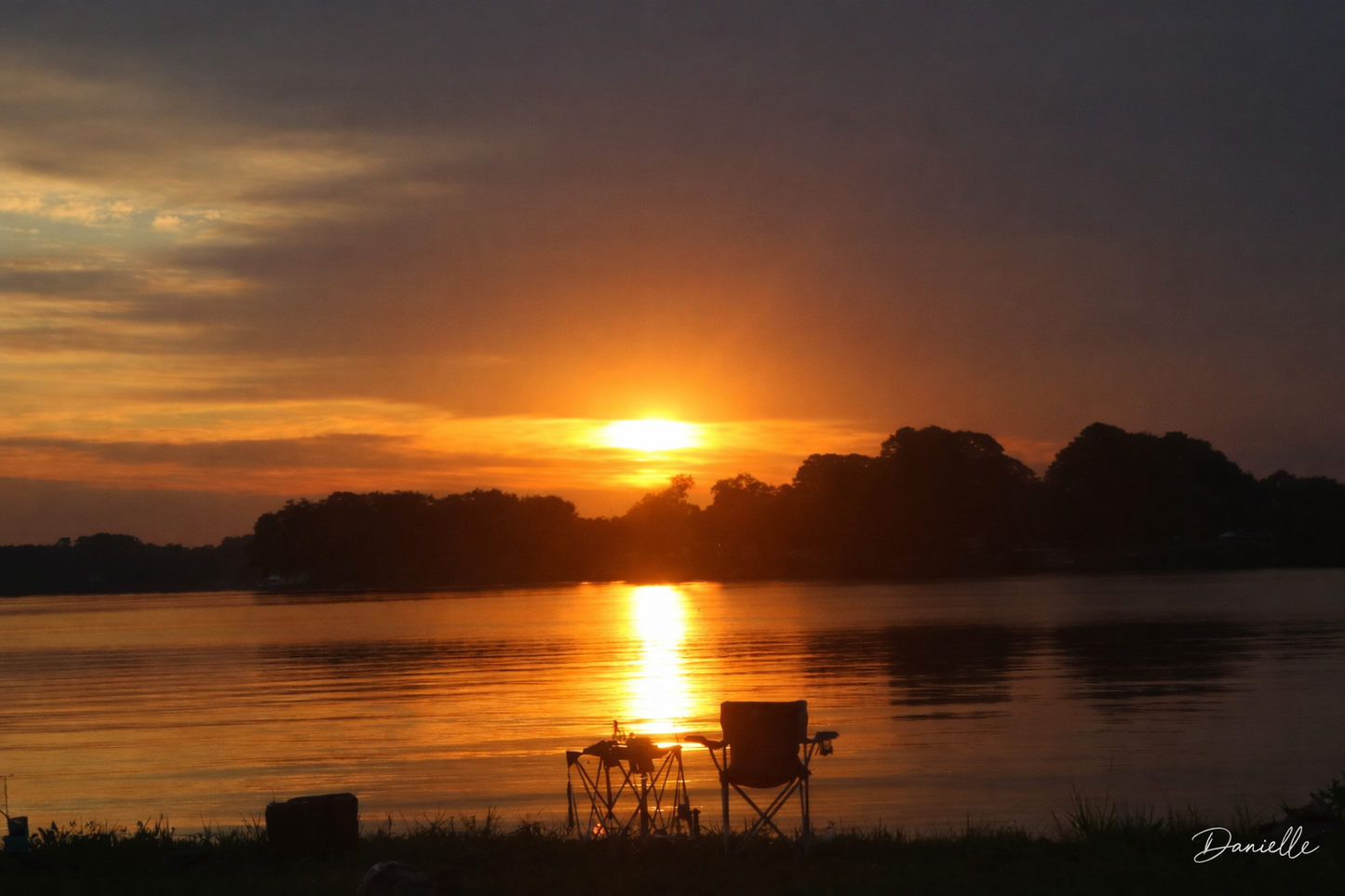 Golden Hour Fishing - Sunset Lake Digital Print - Peaceful Lakeside Serenity Wall Art