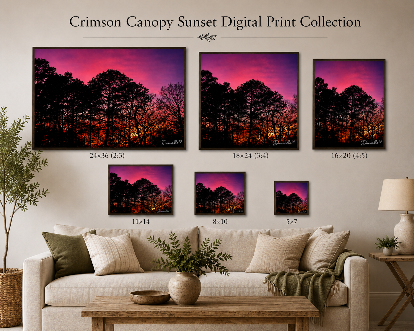 Crimson Canopy Sunset - Dramatic Sunset Digital Print