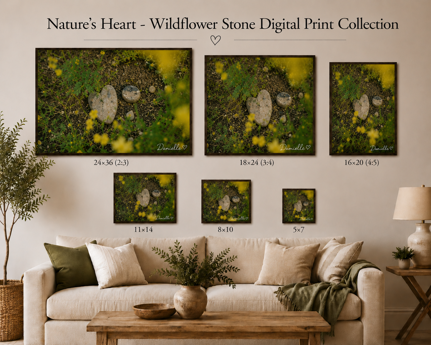 Nature's Heart - Wildflower Stone Digital Print