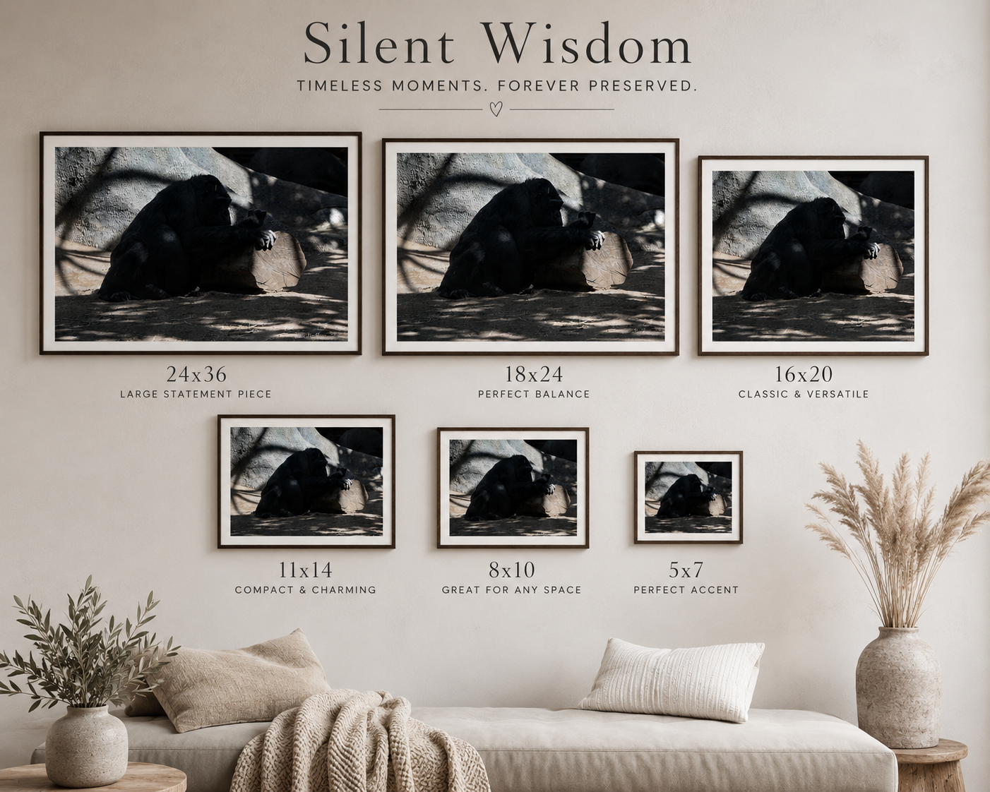 Silent Wisdom — Gorilla Digital Print | Wildlife Wall Art