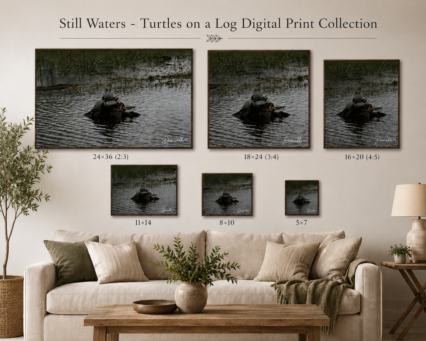 Still Waters - Turtles on a Log Digital Print