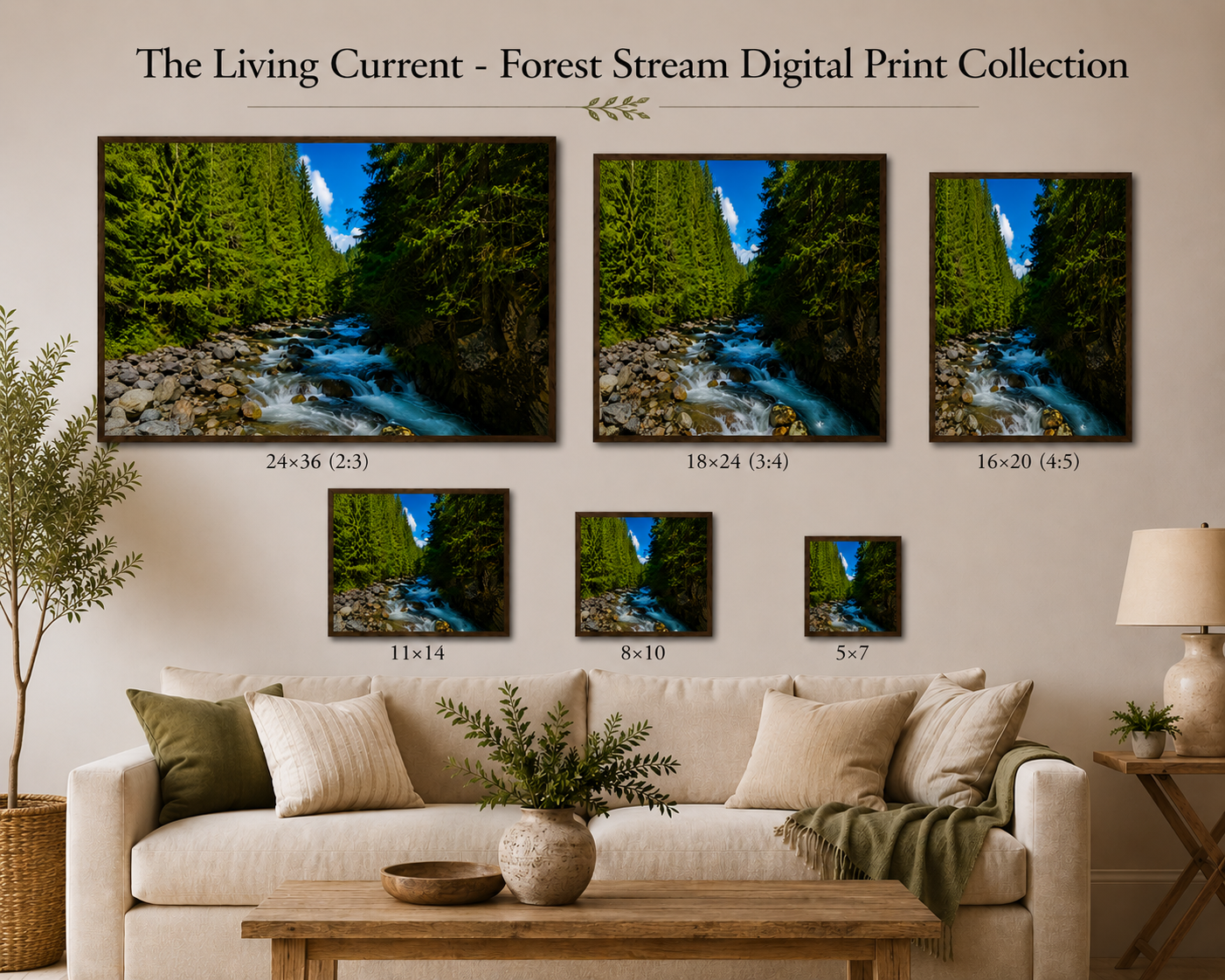The Living Current - Forest Stream Digital Print