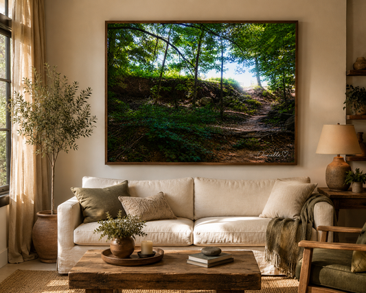 The Unhurried Path — Forest Trail Digital Print | Peaceful Nature Wall Art