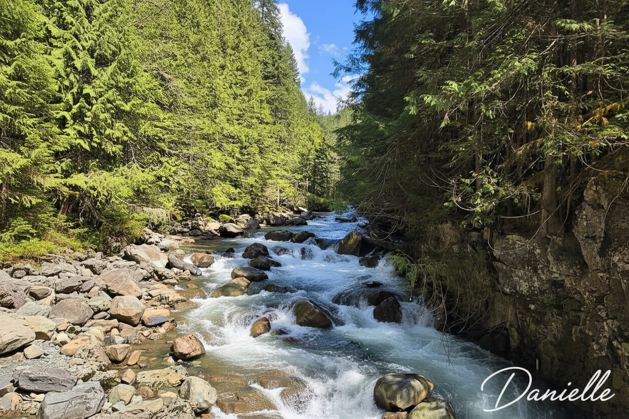 Mountain stream with Danielle signature